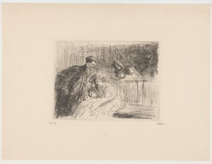 法廷でクライアントと弁護士 作： Jean Louis Forain (signed by artist)