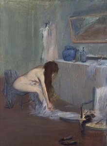 入浴後、1885-90年頃（パステル） 作： Jean Louis Forain