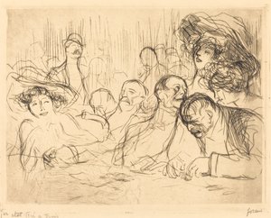 ギャンブルテーブルで（一皿目） 作： Jean Louis Forain