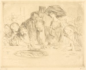 ギャンブルテーブルで（二皿目） 作： Jean Louis Forain
