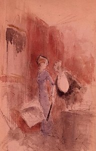 レストランにて（水彩画） 作： Jean Louis Forain