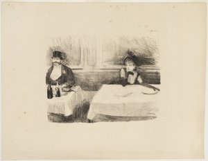 レストランで 作： Jean Louis Forain
