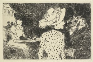カフェシーン（説明） 作： Jean Louis Forain