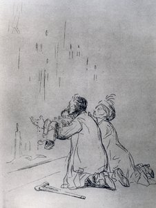 1925年、洞窟の前で懇願。 作： Jean Louis Forain