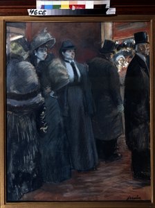 劇場のホワイエ。 Jean-Louis Forain (Jean-Louis Forain) の絵画 作： Jean Louis Forain