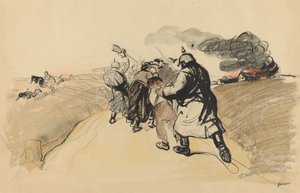 村へのドイツの襲撃、c。 19141919. 作： Jean Louis Forain