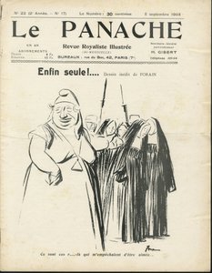 ジャン＝ルイ・フォラン（1852-1931）による「Le Panache」表紙のイラスト（王室向けイラスト誌「Le Panache」第20号 作： Jean Louis Forain