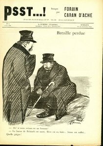 ジャン・ルイ・フォラン（1852-1931）が描いた「Psst...」のイラスト。 作： Jean Louis Forain