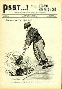 ジャン・ルイ・フォラン（1852-1931）が描いた「Psst...」のイラスト。