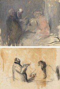 病院で (直腸) 病院でのスケッチ (裏面) 作： Jean Louis Forain