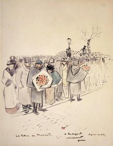 Le Retour du Proscrit, c.1895 (紙にペンとインク、水彩) 作： Jean Louis Forain