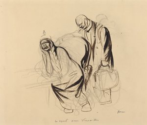 ヴェルサイユへの出発（1919年頃）。 作： Jean Louis Forain