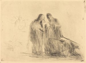 ルルド、麻痺者 (2 番目のプレート) 作： Jean Louis Forain