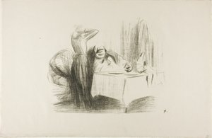 個室食堂風景（横皿） 作： Jean Louis Forain