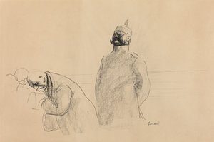 プロイセンの兵士と民間人、c。 1919年。 作： Jean Louis Forain