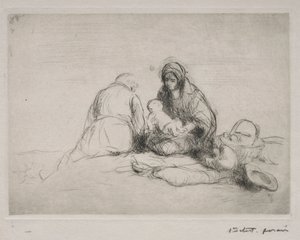 エジプトへのフライトで休憩。 作： Jean Louis Forain