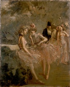 劇場の翼の中の風景、c1870-1900 作： Jean Louis Forain