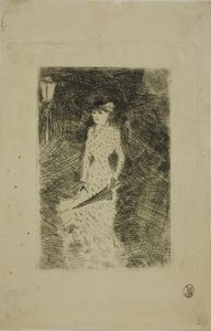 傘をさして散歩する女性 作： Jean Louis Forain