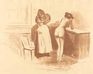 粗毛手袋でのマッサージ 作： Jean Louis Forain