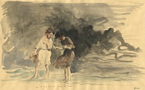 海にはトウモロコシがあります！1800年代の第4四半期または1900年代の最初の3分の1です。 作： Jean Louis Forain