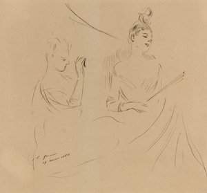 丸太の二人の女性 作： Jean Louis Forain