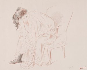 座っている女性 作： Jean Louis Forain