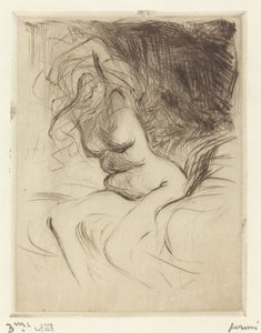 シュミーズを脱ぐ女性 作： Jean Louis Forain