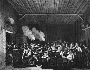 フランス革命。ヴァレンヌのパトリオットがグロサリーソースに入り、飛行中の国王ルイ16世（1754-1793）を認める