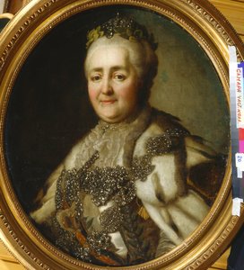 皇后エカテリーナ2世（1729-1796）の肖像 par Voille, Jean Louis（1744-1803年以降）。キャンバスに油彩、サイズ：68,5x60 作： Jean Louis Voille