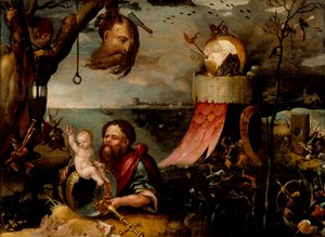 セントクリストファーとキリストの子供、1550年頃 作： Jean Mandyn