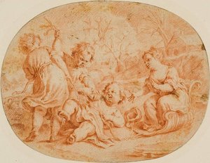 寓意的な子供たちの喧嘩の場面 作： Jean Marc Nattier