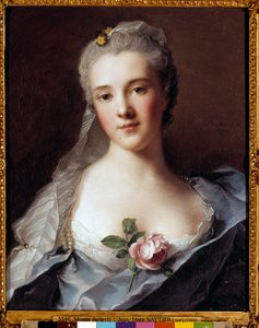 建築家ジャン・フランソワ・ブロンデル（1705-1774）の妻、マノン・バレッティ（1740-1776）の肖像 ジャン・マルク（Jean-Marc）・ナティエ（1685-1766）の絵画 作： Jean Marc Nattier