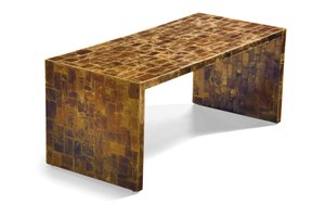 コーヒーテーブル、1929年頃（雲母と黒檀のベニヤ） 作： Jean Michel Frank