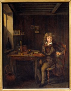 師匠の色を準備する若い学生ジャン・ミシェル・グロボン（1770-1853）による絵画19世紀リヨン、美術館