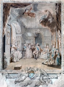 Mmeルイーズ、息子に別れを告げる、1772年 作： Jean Michel the Younger Moreau