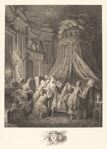 花嫁のベッド 作： Jean Michel Moreau and Jean Baptiste Blaise Simonet after Pierre Antoine Baudouin