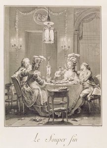 ISヘルマン（1743-1809）によって彫刻された1781年の素晴らしい晩餐 作： Jean Michel the Younger Moreau