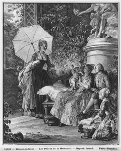 Isidore Stanislas Helman（1749-1809）1776によって刻まれた母性の喜び 作： Jean Michel the Younger Moreau