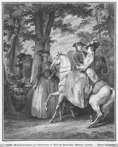 ハインリッヒグッテンベルク（1749-1818）c.1777によって刻まれたブローニュの森での会議 作： Jean Michel the Younger Moreau