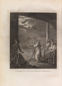 自然電気の実験、1760 年代初頭。 作： Jean Michel Moreau the Younger the