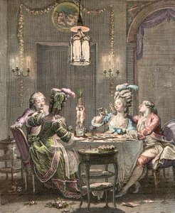 Le supper fin - モローの彫刻 Jean Michel, le Jeune (1741-1814) - グルメな晩餐 Isidore Stanislas Helman (1743-1809) 1781年 モロー、若き日のジャン・ミシェル（1741-1814）の後に彫刻されたもの。 作： Jean Michel the Younger (after) Moreau
