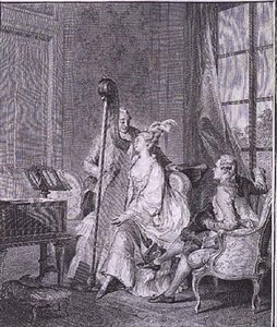 I.S.ヘルマン（1743-1809）が彫った「共通の和音」。 作： Jean Michel the Younger (after) Moreau