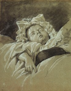 眠っている子供の頭、 作： Jean Michel the Younger Moreau