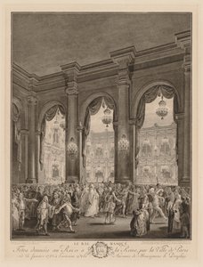 仮面舞踏会、1782。 作： Jean Michel the Younger Moreau