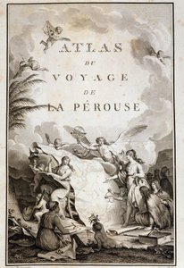 Atlas du voyage de La Perouse"(Jean-Francois Galaup, Comte de La Perouse (Jean Francois Laperouse))のタイトルページ。 作： Jean Michel the Younger Moreau