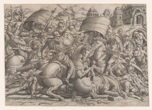 トロイの前の戦い、1535-55。 作： Jean Mignon