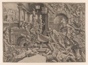 トロイの略奪、1535-55年。 作： Jean Mignon