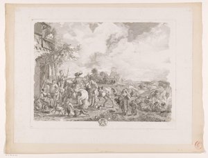 旅館前の旅人 レ ボヘミアン Philips Wouwermanによる絵画の後の版画（シリーズタイトル） Works of Ph.pe Wouwermans Hollandois (シリーズタイトル) 作： Jean Moyreau
