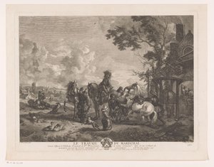 蹄鉄工のライダー Le Travail du Marechal (オブジェクトのタイトル) Philips Wouwermanによる絵画の後の版画（シリーズタイトル） Works of Ph.pe Wouwermans Hollandois (シリーズタイトル)