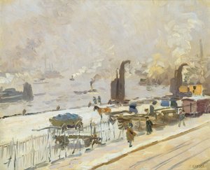 冬のハンブルク港、1909年